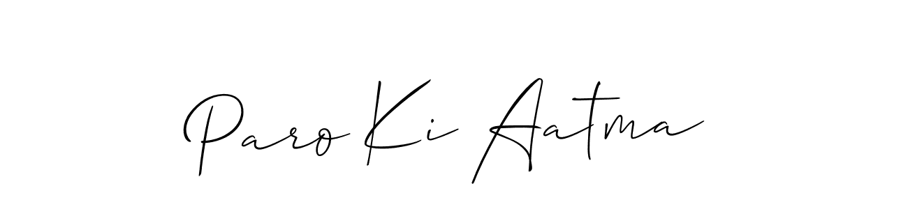 Allison_Script is a professional signature style that is perfect for those who want to add a touch of class to their signature. It is also a great choice for those who want to make their signature more unique. Get Paro Ki Aatma name to fancy signature for free. Paro Ki Aatma signature style 2 images and pictures png