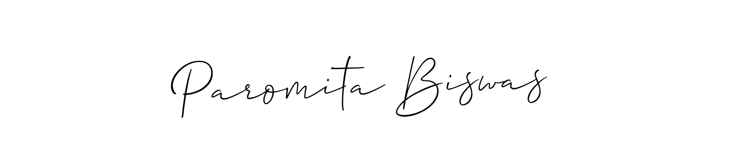 Create a beautiful signature design for name Paromita Biswas. With this signature (Allison_Script) fonts, you can make a handwritten signature for free. Paromita Biswas signature style 2 images and pictures png