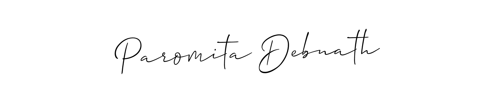 Also we have Paromita Debnath name is the best signature style. Create professional handwritten signature collection using Allison_Script autograph style. Paromita Debnath signature style 2 images and pictures png