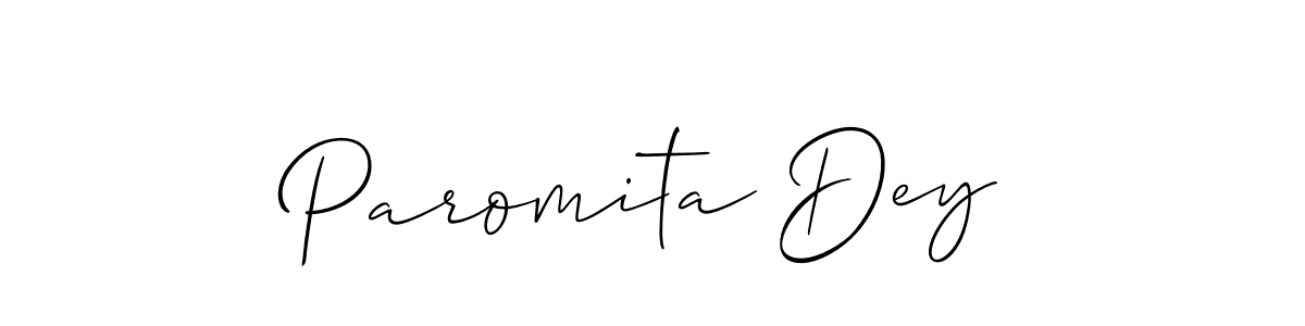 Allison_Script is a professional signature style that is perfect for those who want to add a touch of class to their signature. It is also a great choice for those who want to make their signature more unique. Get Paromita Dey name to fancy signature for free. Paromita Dey signature style 2 images and pictures png