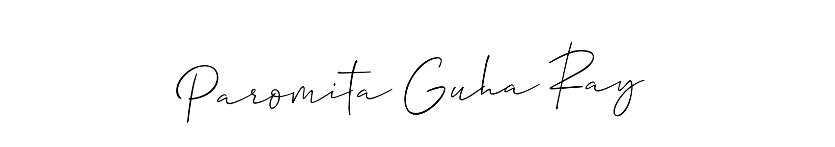 Similarly Allison_Script is the best handwritten signature design. Signature creator online .You can use it as an online autograph creator for name Paromita Guha Ray. Paromita Guha Ray signature style 2 images and pictures png