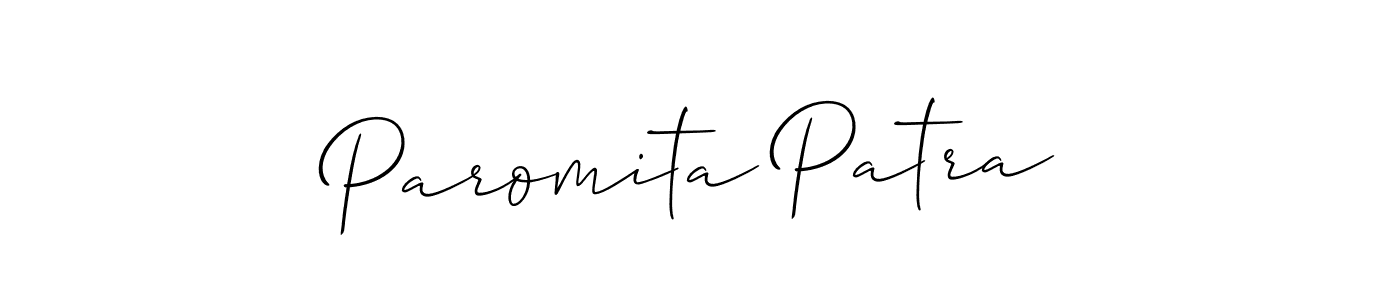 Make a beautiful signature design for name Paromita Patra. With this signature (Allison_Script) style, you can create a handwritten signature for free. Paromita Patra signature style 2 images and pictures png