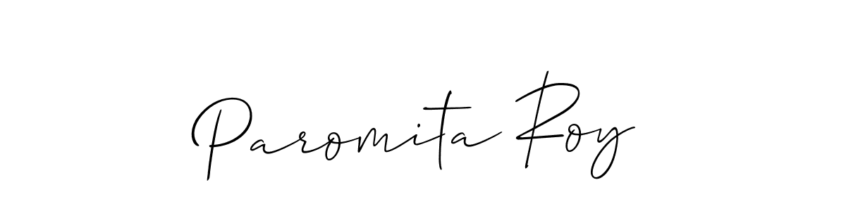 Design your own signature with our free online signature maker. With this signature software, you can create a handwritten (Allison_Script) signature for name Paromita Roy. Paromita Roy signature style 2 images and pictures png
