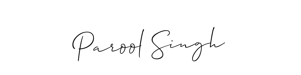 The best way (Allison_Script) to make a short signature is to pick only two or three words in your name. The name Parool Singh include a total of six letters. For converting this name. Parool Singh signature style 2 images and pictures png