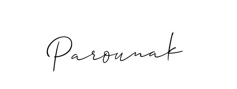 How to make Parounak signature? Allison_Script is a professional autograph style. Create handwritten signature for Parounak name. Parounak signature style 2 images and pictures png