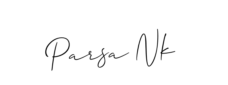 if you are searching for the best signature style for your name Parsa Nk. so please give up your signature search. here we have designed multiple signature styles  using Allison_Script. Parsa Nk signature style 2 images and pictures png