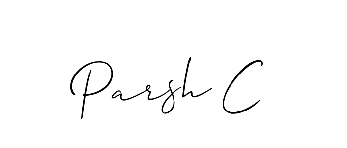 Parsh C stylish signature style. Best Handwritten Sign (Allison_Script) for my name. Handwritten Signature Collection Ideas for my name Parsh C. Parsh C signature style 2 images and pictures png