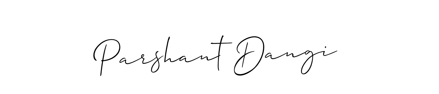 The best way (Allison_Script) to make a short signature is to pick only two or three words in your name. The name Parshant Dangi include a total of six letters. For converting this name. Parshant Dangi signature style 2 images and pictures png