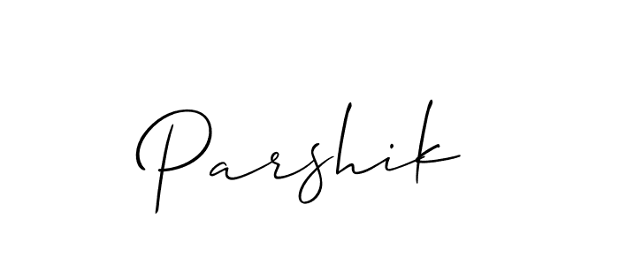 Design your own signature with our free online signature maker. With this signature software, you can create a handwritten (Allison_Script) signature for name Parshik. Parshik signature style 2 images and pictures png