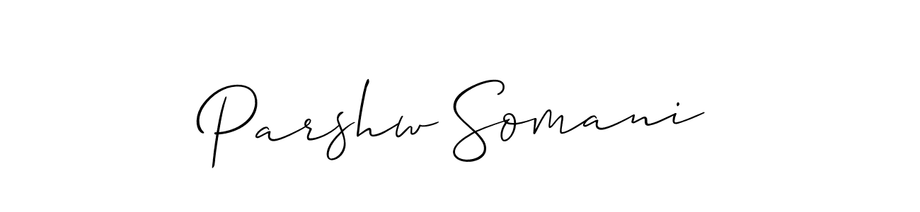 Similarly Allison_Script is the best handwritten signature design. Signature creator online .You can use it as an online autograph creator for name Parshw Somani. Parshw Somani signature style 2 images and pictures png
