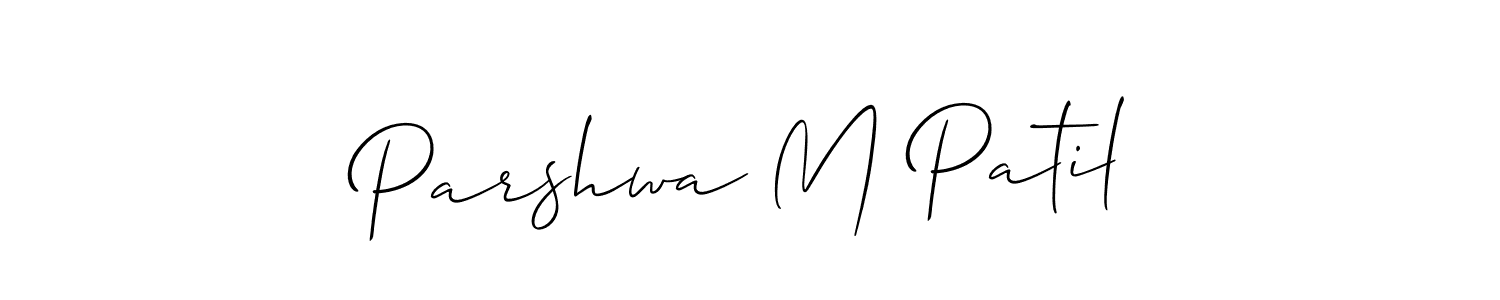 Also You can easily find your signature by using the search form. We will create Parshwa M Patil name handwritten signature images for you free of cost using Allison_Script sign style. Parshwa M Patil signature style 2 images and pictures png