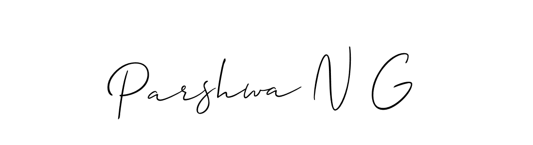 How to make Parshwa N G name signature. Use Allison_Script style for creating short signs online. This is the latest handwritten sign. Parshwa N G signature style 2 images and pictures png