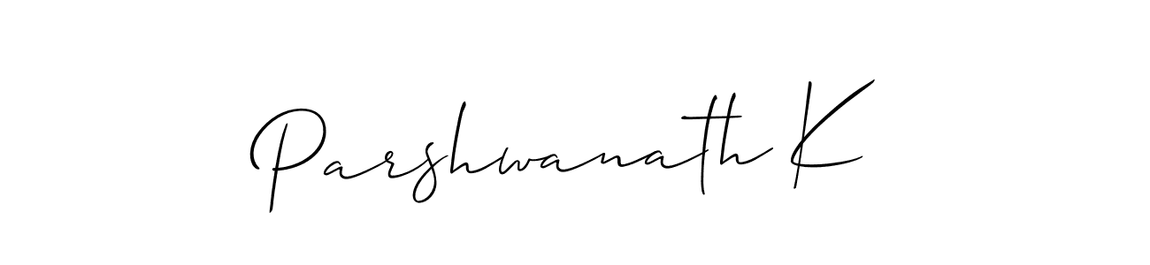 You should practise on your own different ways (Allison_Script) to write your name (Parshwanath K) in signature. don't let someone else do it for you. Parshwanath K signature style 2 images and pictures png