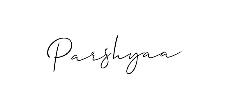 How to make Parshyaa signature? Allison_Script is a professional autograph style. Create handwritten signature for Parshyaa name. Parshyaa signature style 2 images and pictures png
