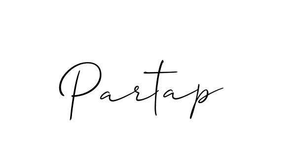 Use a signature maker to create a handwritten signature online. With this signature software, you can design (Allison_Script) your own signature for name Partap. Partap signature style 2 images and pictures png