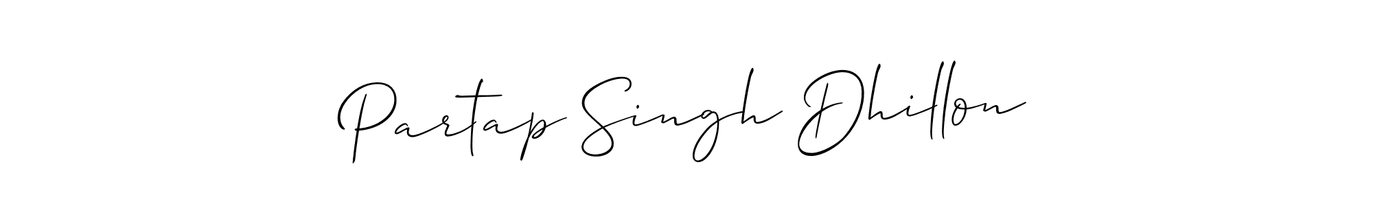 Also You can easily find your signature by using the search form. We will create Partap Singh Dhillon name handwritten signature images for you free of cost using Allison_Script sign style. Partap Singh Dhillon signature style 2 images and pictures png