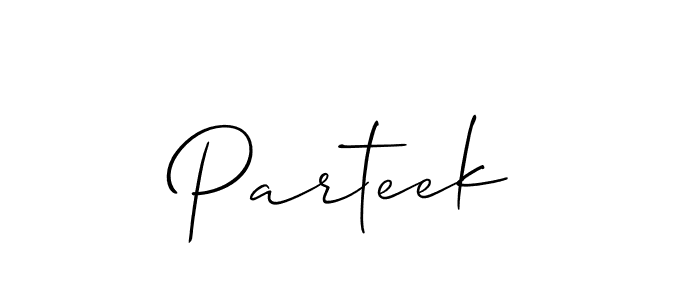 It looks lik you need a new signature style for name Parteek. Design unique handwritten (Allison_Script) signature with our free signature maker in just a few clicks. Parteek signature style 2 images and pictures png