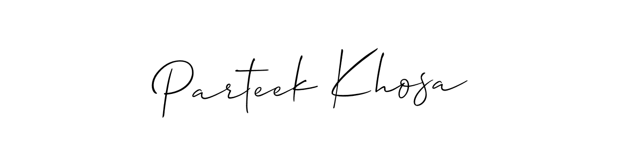 Also we have Parteek Khosa name is the best signature style. Create professional handwritten signature collection using Allison_Script autograph style. Parteek Khosa signature style 2 images and pictures png