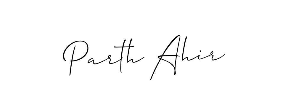 How to make Parth Ahir signature? Allison_Script is a professional autograph style. Create handwritten signature for Parth Ahir name. Parth Ahir signature style 2 images and pictures png