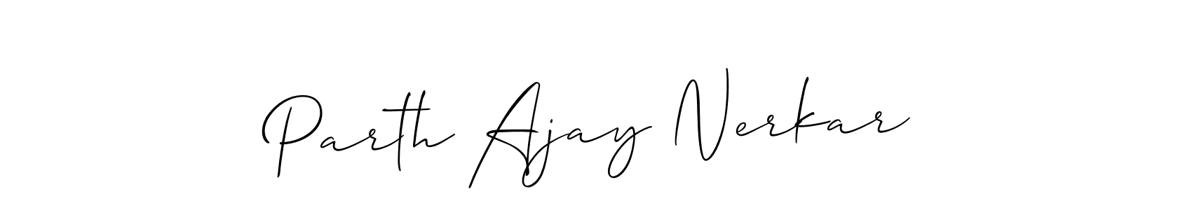 Design your own signature with our free online signature maker. With this signature software, you can create a handwritten (Allison_Script) signature for name Parth Ajay Nerkar. Parth Ajay Nerkar signature style 2 images and pictures png