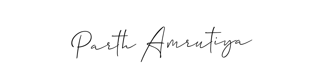 Also we have Parth Amrutiya name is the best signature style. Create professional handwritten signature collection using Allison_Script autograph style. Parth Amrutiya signature style 2 images and pictures png