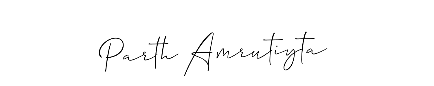 if you are searching for the best signature style for your name Parth Amrutiyta. so please give up your signature search. here we have designed multiple signature styles  using Allison_Script. Parth Amrutiyta signature style 2 images and pictures png