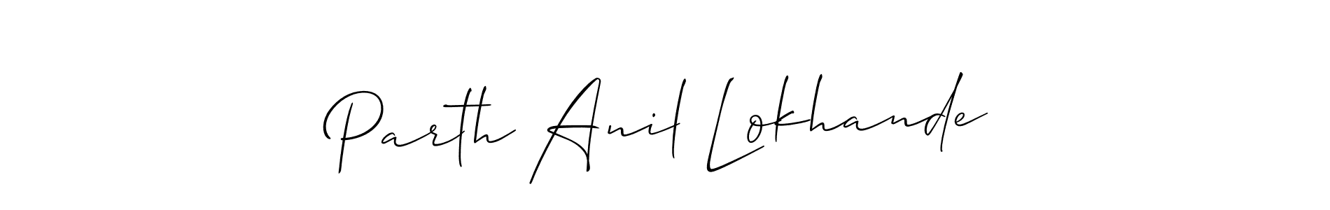 Create a beautiful signature design for name Parth Anil Lokhande. With this signature (Allison_Script) fonts, you can make a handwritten signature for free. Parth Anil Lokhande signature style 2 images and pictures png