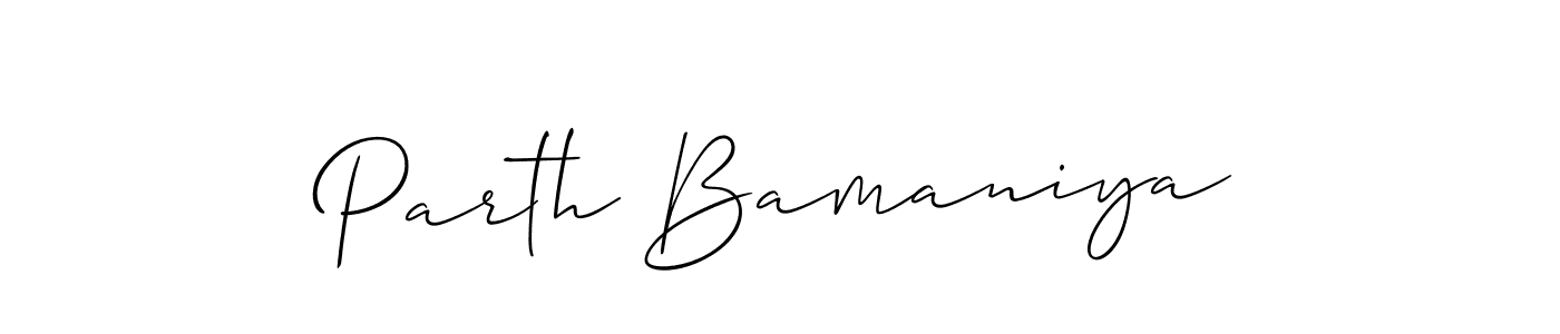 if you are searching for the best signature style for your name Parth Bamaniya. so please give up your signature search. here we have designed multiple signature styles  using Allison_Script. Parth Bamaniya signature style 2 images and pictures png