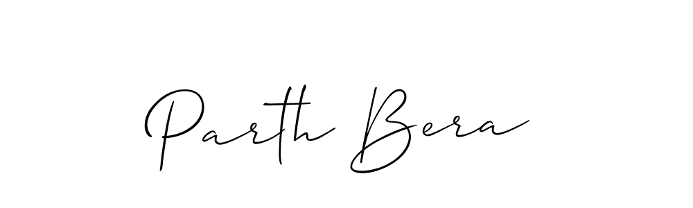 Make a beautiful signature design for name Parth Bera. With this signature (Allison_Script) style, you can create a handwritten signature for free. Parth Bera signature style 2 images and pictures png