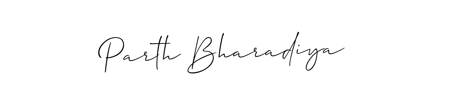 if you are searching for the best signature style for your name Parth Bharadiya. so please give up your signature search. here we have designed multiple signature styles  using Allison_Script. Parth Bharadiya signature style 2 images and pictures png