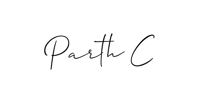 Also we have Parth C name is the best signature style. Create professional handwritten signature collection using Allison_Script autograph style. Parth C signature style 2 images and pictures png
