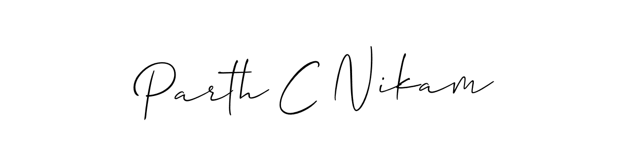 It looks lik you need a new signature style for name Parth C Nikam. Design unique handwritten (Allison_Script) signature with our free signature maker in just a few clicks. Parth C Nikam signature style 2 images and pictures png