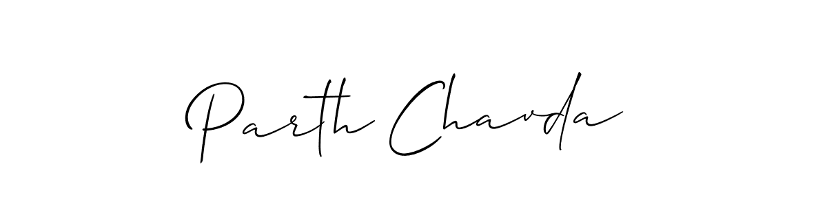 Also we have Parth Chavda name is the best signature style. Create professional handwritten signature collection using Allison_Script autograph style. Parth Chavda signature style 2 images and pictures png