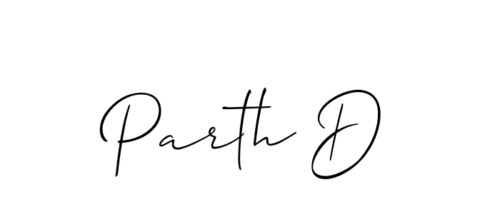 Create a beautiful signature design for name Parth D. With this signature (Allison_Script) fonts, you can make a handwritten signature for free. Parth D signature style 2 images and pictures png