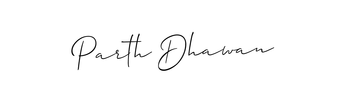 How to make Parth Dhawan signature? Allison_Script is a professional autograph style. Create handwritten signature for Parth Dhawan name. Parth Dhawan signature style 2 images and pictures png