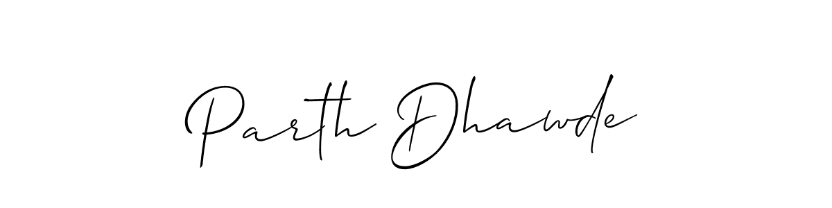 How to Draw Parth Dhawde signature style? Allison_Script is a latest design signature styles for name Parth Dhawde. Parth Dhawde signature style 2 images and pictures png