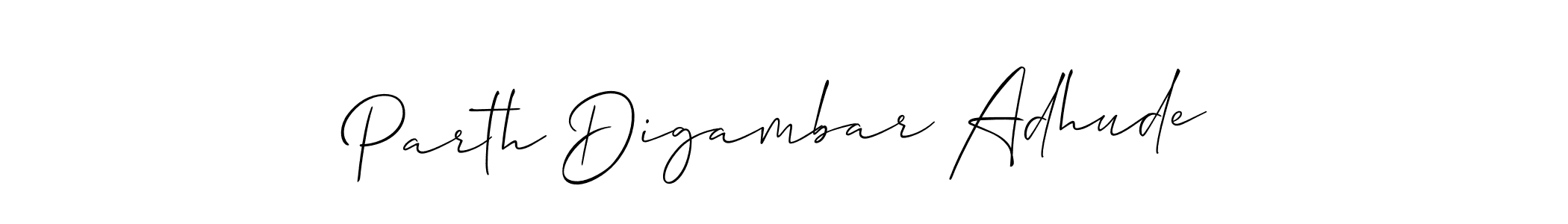 if you are searching for the best signature style for your name Parth Digambar Adhude. so please give up your signature search. here we have designed multiple signature styles  using Allison_Script. Parth Digambar Adhude signature style 2 images and pictures png