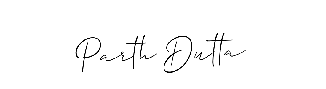 Also we have Parth Dutta name is the best signature style. Create professional handwritten signature collection using Allison_Script autograph style. Parth Dutta signature style 2 images and pictures png