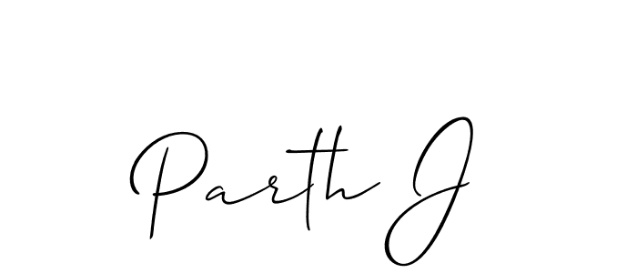 Allison_Script is a professional signature style that is perfect for those who want to add a touch of class to their signature. It is also a great choice for those who want to make their signature more unique. Get Parth J name to fancy signature for free. Parth J signature style 2 images and pictures png