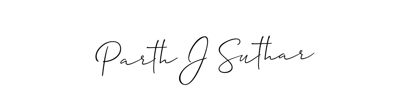 Allison_Script is a professional signature style that is perfect for those who want to add a touch of class to their signature. It is also a great choice for those who want to make their signature more unique. Get Parth J Suthar name to fancy signature for free. Parth J Suthar signature style 2 images and pictures png