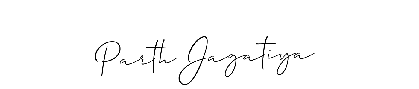 Design your own signature with our free online signature maker. With this signature software, you can create a handwritten (Allison_Script) signature for name Parth Jagatiya. Parth Jagatiya signature style 2 images and pictures png