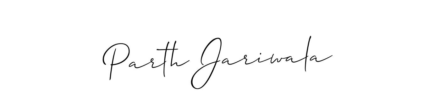 It looks lik you need a new signature style for name Parth Jariwala. Design unique handwritten (Allison_Script) signature with our free signature maker in just a few clicks. Parth Jariwala signature style 2 images and pictures png