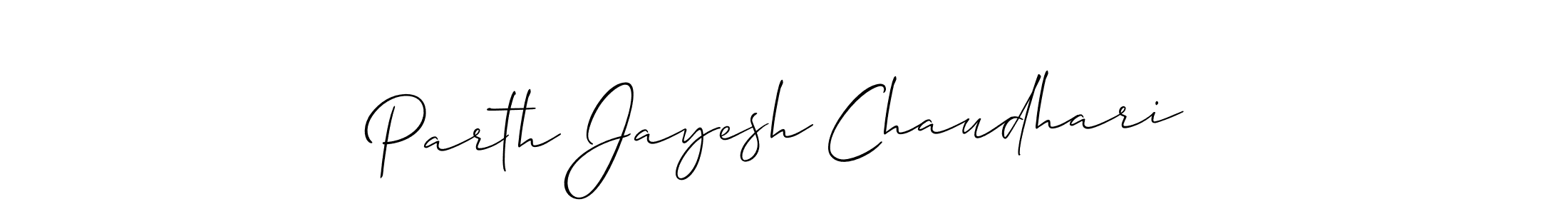 Also we have Parth Jayesh Chaudhari name is the best signature style. Create professional handwritten signature collection using Allison_Script autograph style. Parth Jayesh Chaudhari signature style 2 images and pictures png