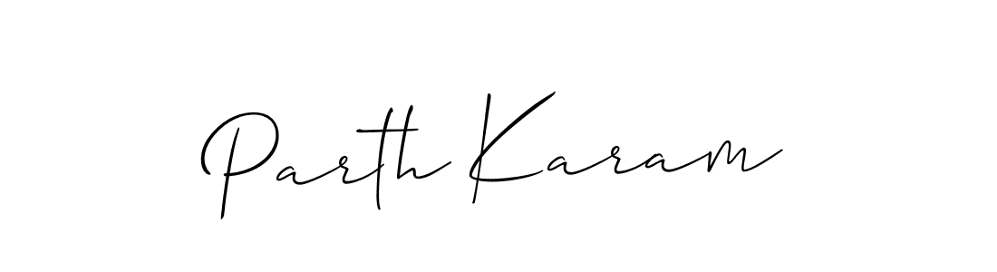 It looks lik you need a new signature style for name Parth Karam. Design unique handwritten (Allison_Script) signature with our free signature maker in just a few clicks. Parth Karam signature style 2 images and pictures png