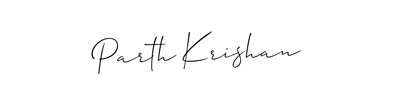 How to make Parth Krishan name signature. Use Allison_Script style for creating short signs online. This is the latest handwritten sign. Parth Krishan signature style 2 images and pictures png