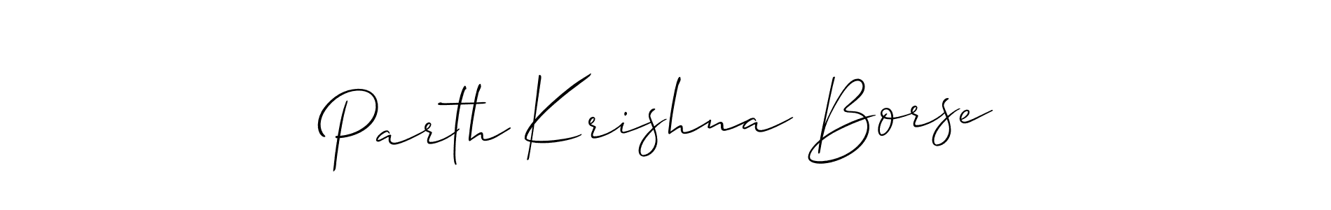 It looks lik you need a new signature style for name Parth Krishna Borse. Design unique handwritten (Allison_Script) signature with our free signature maker in just a few clicks. Parth Krishna Borse signature style 2 images and pictures png