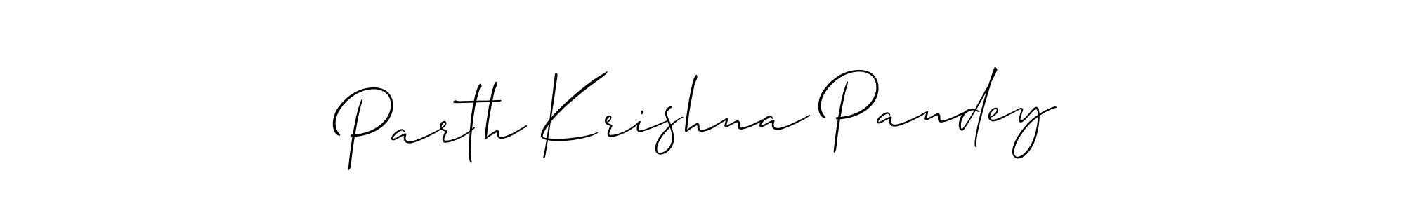 The best way (Allison_Script) to make a short signature is to pick only two or three words in your name. The name Parth Krishna Pandey include a total of six letters. For converting this name. Parth Krishna Pandey signature style 2 images and pictures png
