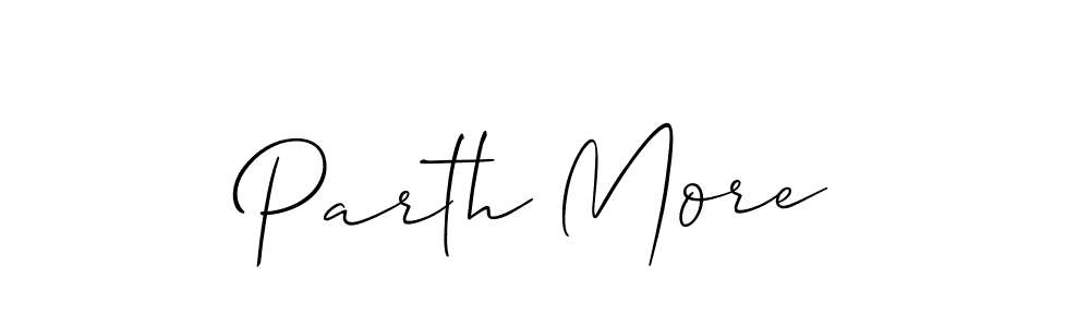 The best way (Allison_Script) to make a short signature is to pick only two or three words in your name. The name Parth More include a total of six letters. For converting this name. Parth More signature style 2 images and pictures png