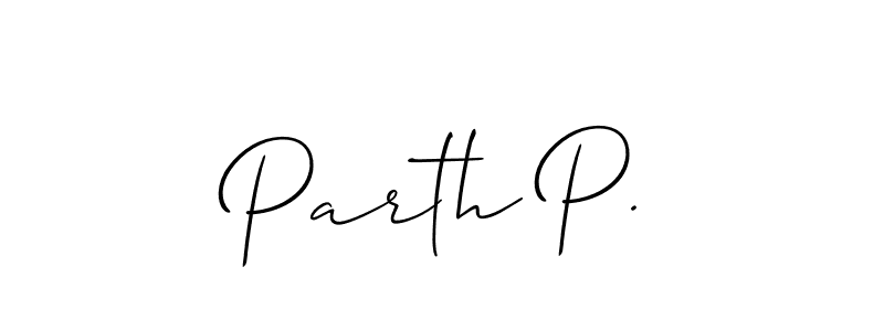 Make a beautiful signature design for name Parth P.. With this signature (Allison_Script) style, you can create a handwritten signature for free. Parth P. signature style 2 images and pictures png