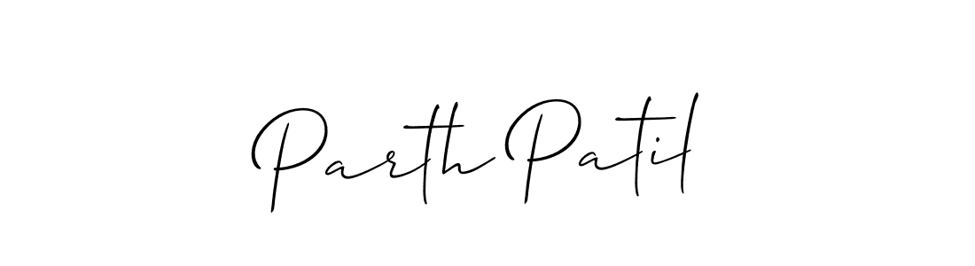 Parth Patil stylish signature style. Best Handwritten Sign (Allison_Script) for my name. Handwritten Signature Collection Ideas for my name Parth Patil. Parth Patil signature style 2 images and pictures png